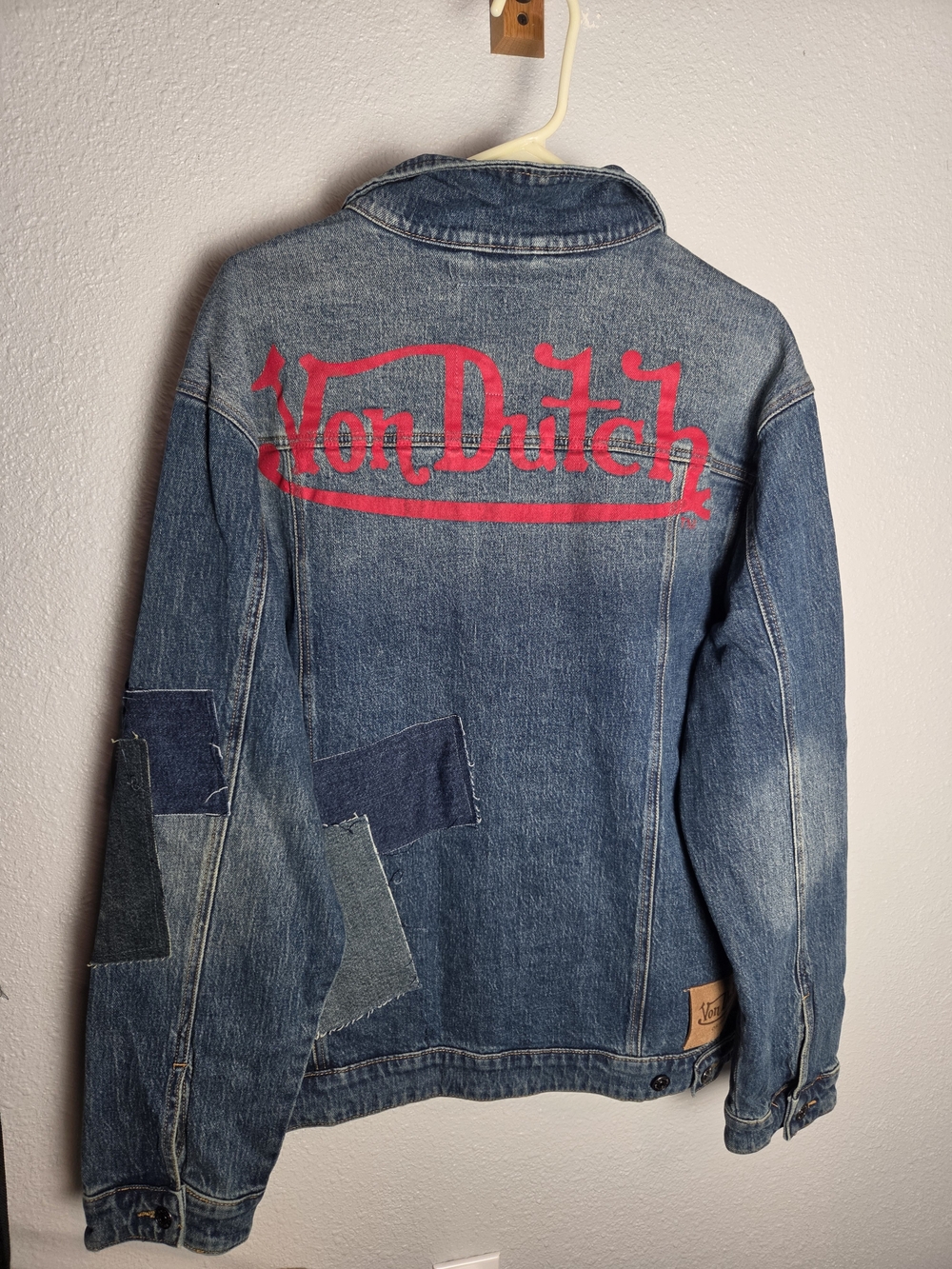 Von Dutch Blue Denim Patchwork Jacket with Orange Tag - Picture 4 of 11